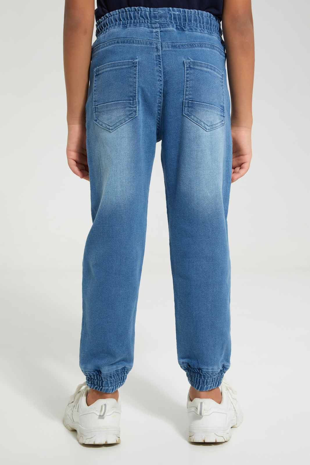 Redtag-Lightwash-Elasticated-Waist-Jogger-Jean-BOY-Jeans,-Category:Jeans,-Colour:Light-Wash,-Deals:New-In,-Filter:Boys-(2-to-8-Yrs),-FIT-WALL-(FTW),-New-In-BOY-APL,-Non-Sale,-Section:Boys-(0-to-14Yrs),-W22O-Boys-2 to 8 Years