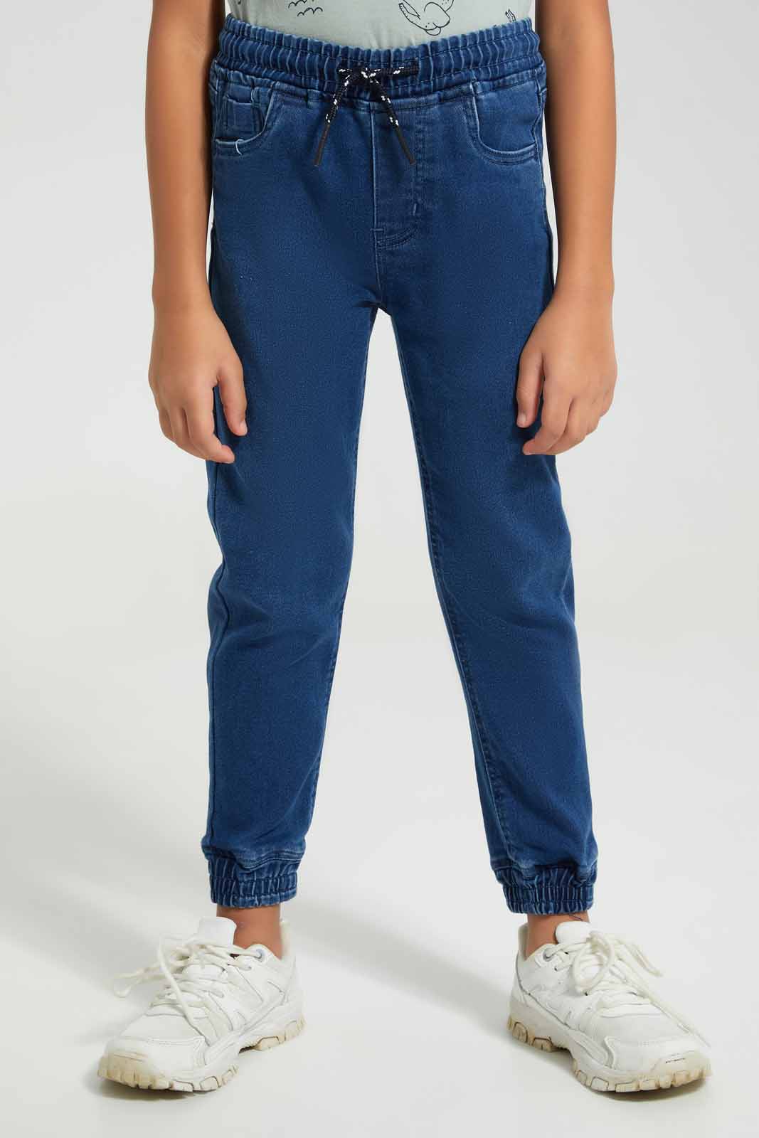 Redtag-Midwash-Elasticated-Waist-Jogger-Jean-BOY-Jeans,-Category:Jeans,-Colour:Blue,-Deals:New-In,-Filter:Boys-(2-to-8-Yrs),-FIT-WALL-(FTW),-New-In-BOY-APL,-Non-Sale,-Section:Boys-(0-to-14Yrs),-W22O-Boys-2 to 8 Years