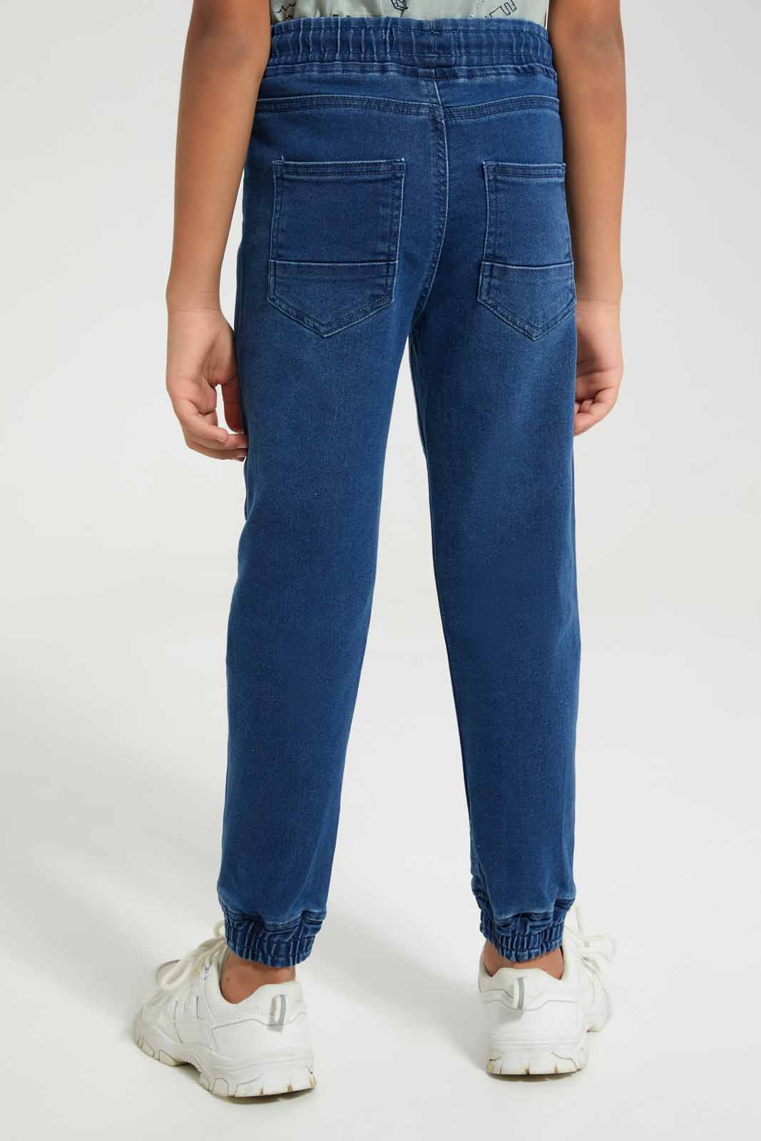 Redtag-Midwash-Elasticated-Waist-Jogger-Jean-BOY-Jeans,-Category:Jeans,-Colour:Blue,-Deals:New-In,-Filter:Boys-(2-to-8-Yrs),-FIT-WALL-(FTW),-New-In-BOY-APL,-Non-Sale,-Section:Boys-(0-to-14Yrs),-W22O-Boys-2 to 8 Years