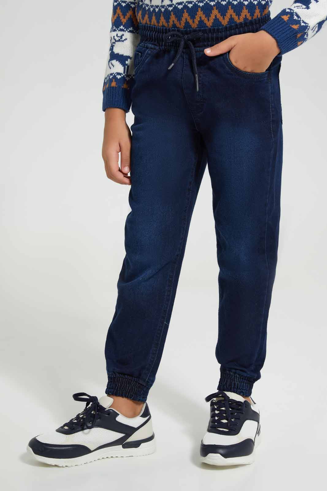 Redtag-Darkwash-Elasticated-Waist-Jogger-Jean-BOY-Jeans,-Category:Jeans,-Colour:Dark-Wash,-Deals:New-In,-Filter:Boys-(2-to-8-Yrs),-FIT-WALL-(FTW),-New-In-BOY-APL,-Non-Sale,-Section:Boys-(0-to-14Yrs),-W22O-Boys-2 to 8 Years