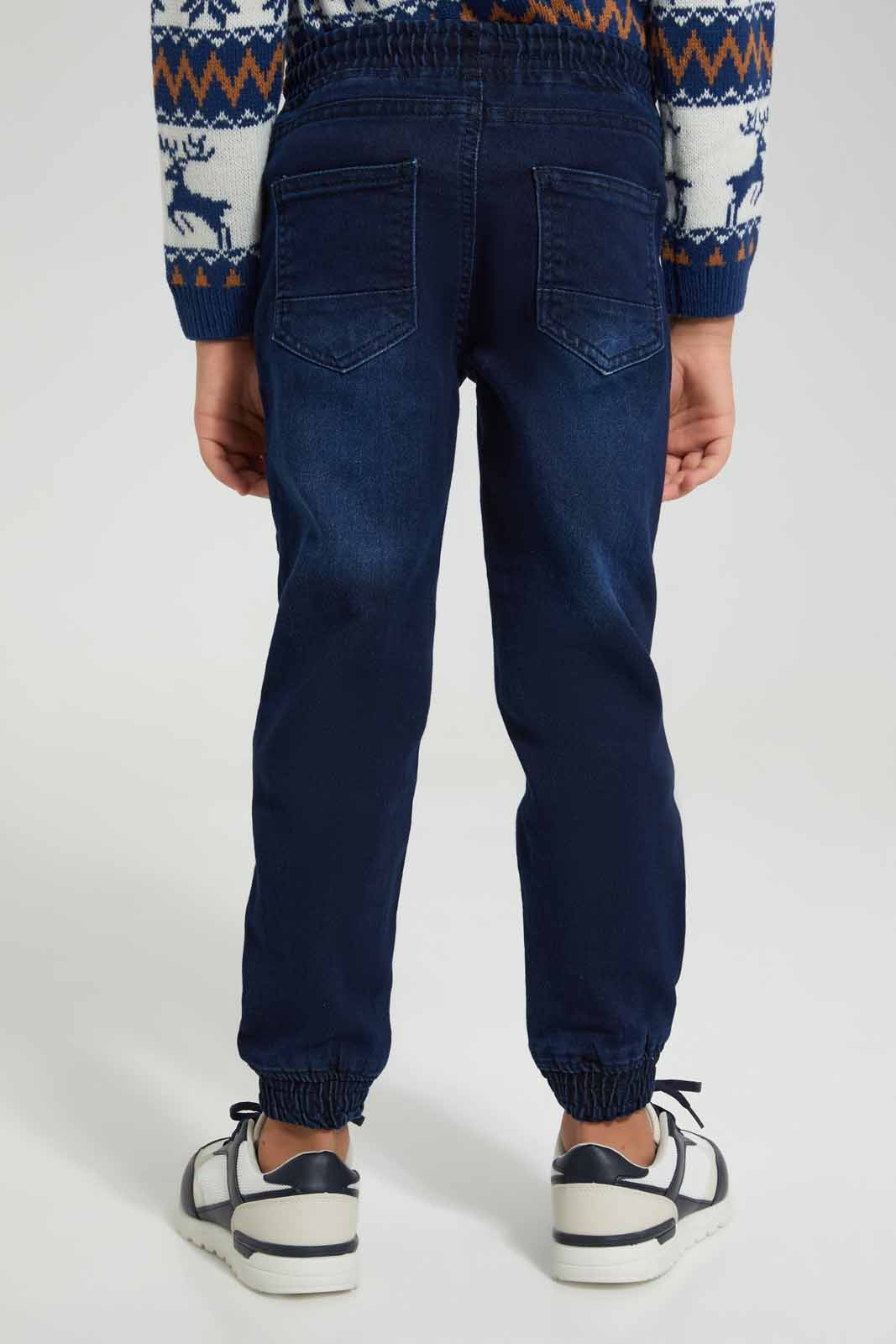 Redtag-Darkwash-Elasticated-Waist-Jogger-Jean-BOY-Jeans,-Category:Jeans,-Colour:Dark-Wash,-Deals:New-In,-Filter:Boys-(2-to-8-Yrs),-FIT-WALL-(FTW),-New-In-BOY-APL,-Non-Sale,-Section:Boys-(0-to-14Yrs),-W22O-Boys-2 to 8 Years