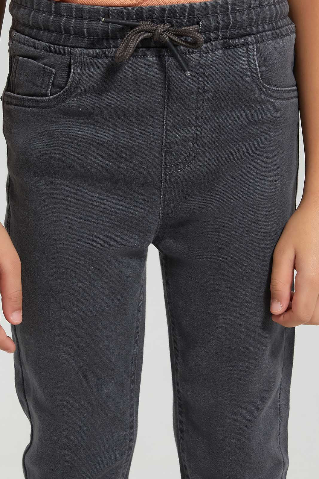 Redtag-Grey-Elasticated-Waist-Jogger-Jean-BOY-Jeans,-Category:Jeans,-Colour:Grey,-Deals:New-In,-Filter:Boys-(2-to-8-Yrs),-New-In-BOY-APL,-Non-Sale,-Section:Boys-(0-to-14Yrs),-W22O-Boys-2 to 8 Years