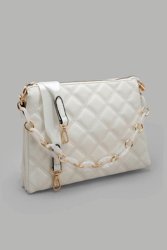 Redtag-White-Cross-Body-Bag-Category:Bags,-Colour:White,-Filter:Women's-Accessories,-New-In,-New-In-Women-ACC,-Non-Sale,-Section:Women,-W22O,-Women-Bags-Women-