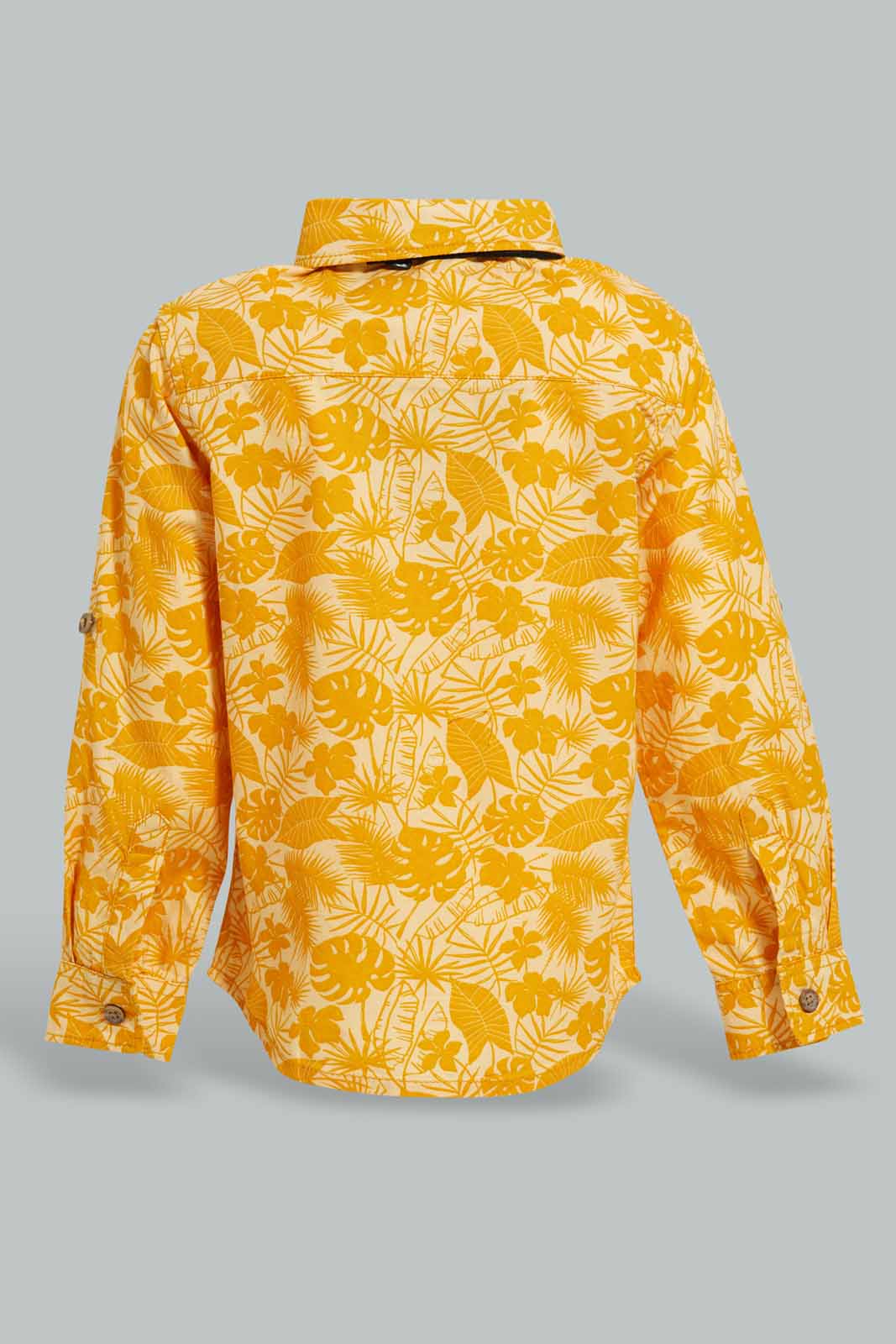 Redtag-Yellow-Printed-Poplin-Manarin-Ls-Shirts-Category:Shirts,-Colour:Yellow,-Deals:New-In,-EID,-Filter:Infant-Boys-(3-to-24-Mths),-INB-Shirts,-New-In-INB-APL,-Non-Sale,-Section:Boys-(0-to-14Yrs),-W22O-Infant-Boys-3 to 24 Months