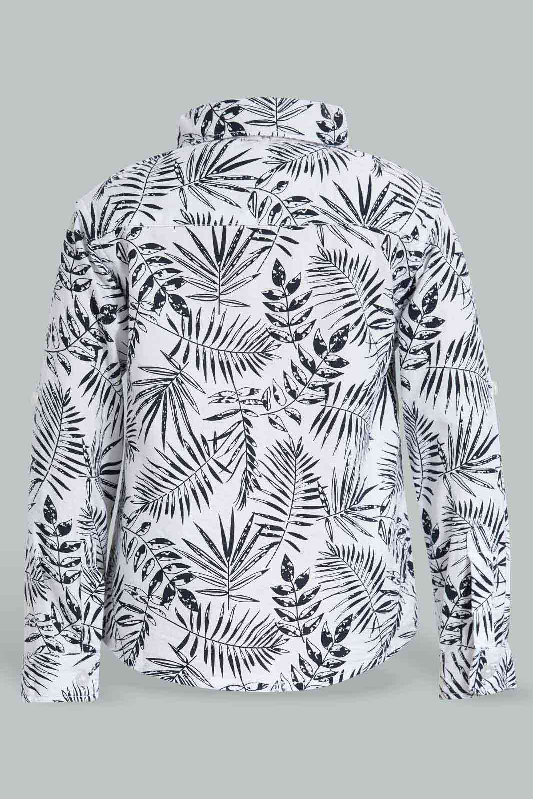 Redtag-Navy-Printed-Poplin-Manarin-Ls-Shirts-Category:Shirts,-Colour:Navy,-Deals:New-In,-EID,-Filter:Infant-Boys-(3-to-24-Mths),-INB-Shirts,-New-In-INB-APL,-Non-Sale,-Section:Boys-(0-to-14Yrs),-W22O-Infant-Boys-3 to 24 Months