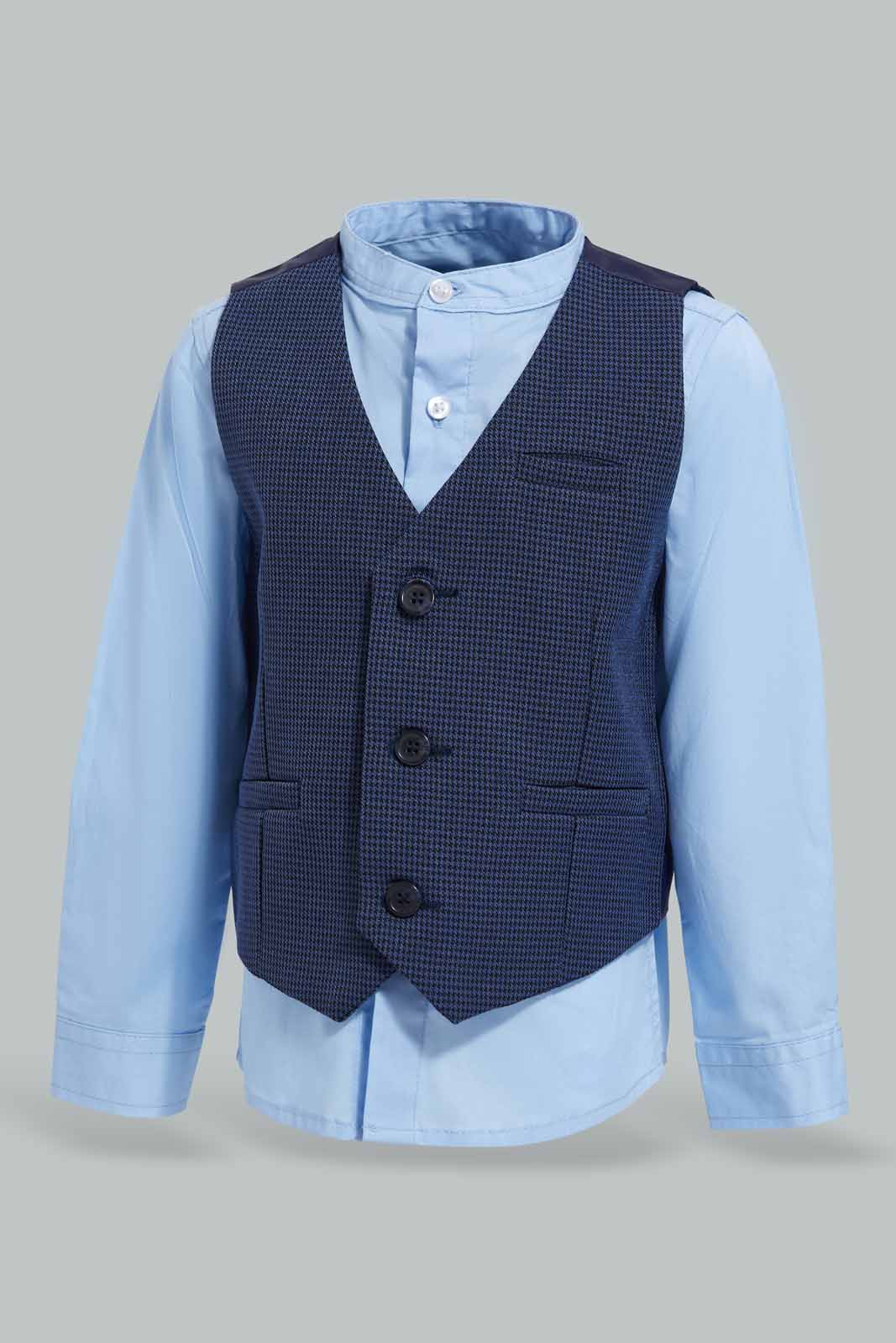 Redtag-Navy-Vestcoat-W/-Sku-Blue-L/S-Shirt-Category:Sets,-Colour:Navy,-Deals:New-In,-EID,-Filter:Infant-Boys-(3-to-24-Mths),-INB-Sets,-New-In-INB-APL,-Non-Sale,-Section:Boys-(0-to-14Yrs),-W22O-Infant-Boys-3 to 24 Months
