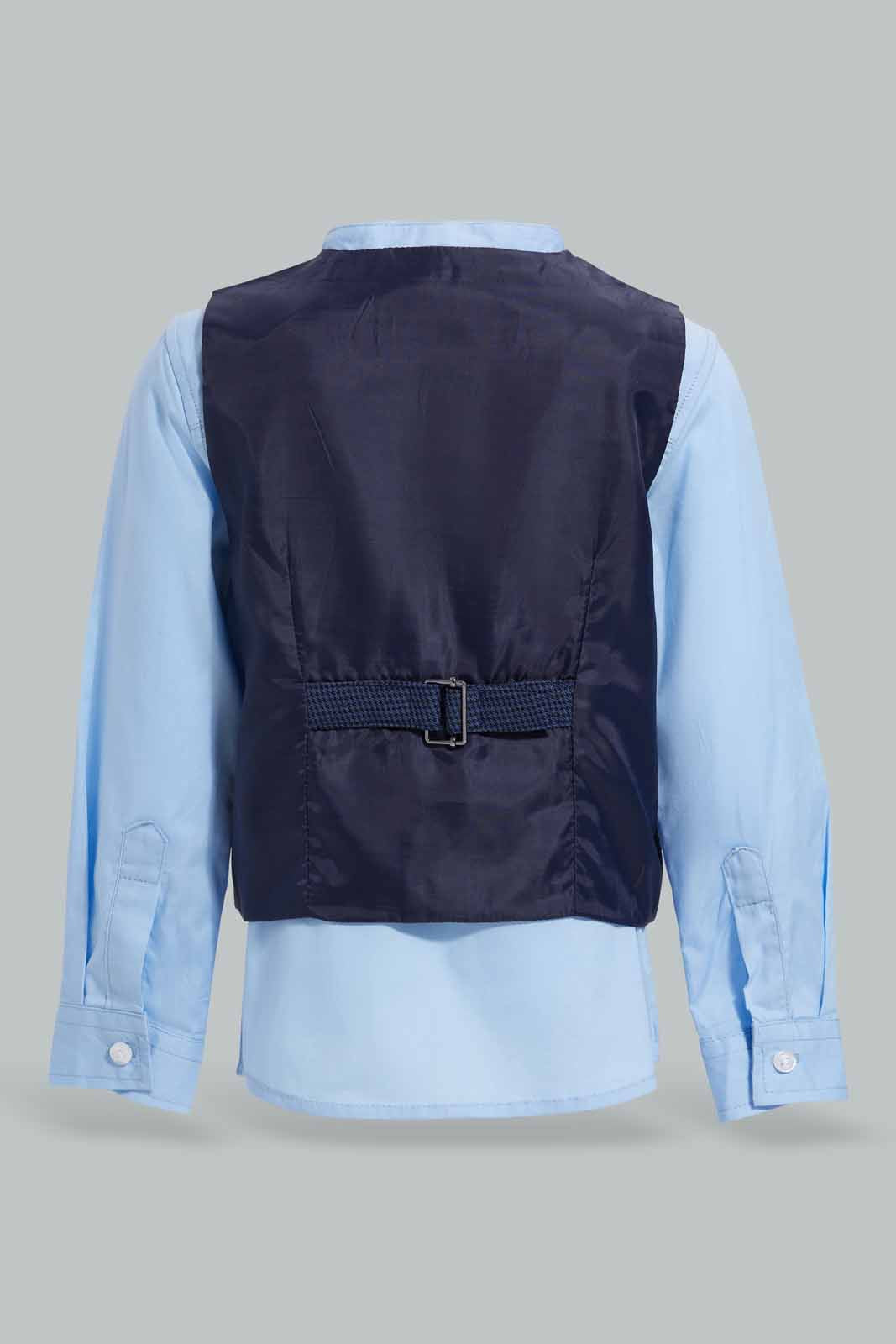 Redtag-Navy-Vestcoat-W/-Sku-Blue-L/S-Shirt-Category:Sets,-Colour:Navy,-Deals:New-In,-EID,-Filter:Infant-Boys-(3-to-24-Mths),-INB-Sets,-New-In-INB-APL,-Non-Sale,-Section:Boys-(0-to-14Yrs),-W22O-Infant-Boys-3 to 24 Months