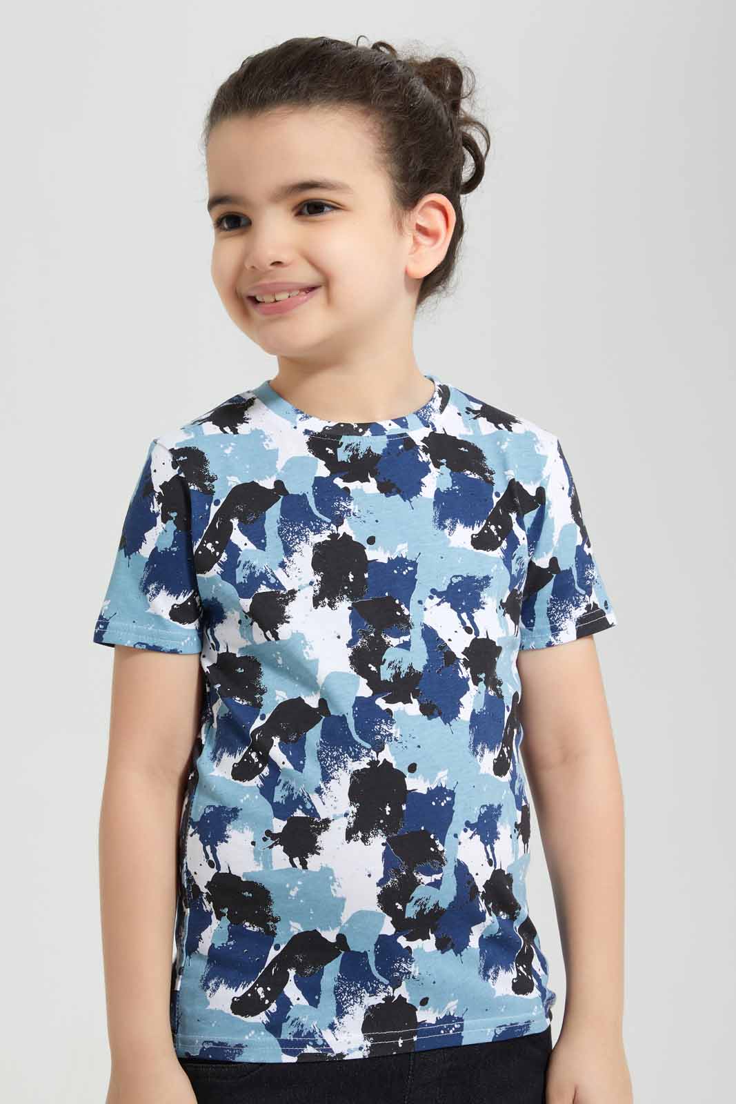 Redtag-Blue-Paint-Printed-SS-T-Shirt-BOY-T-Shirts,-Category:T-Shirts,-Colour:Blue,-Deals:New-In,-Filter:Boys-(2-to-8-Yrs),-New-In-BOY-APL,-Non-Sale,-Section:Boys-(0-to-14Yrs),-TBL,-W22O-Boys-2 to 8 Years