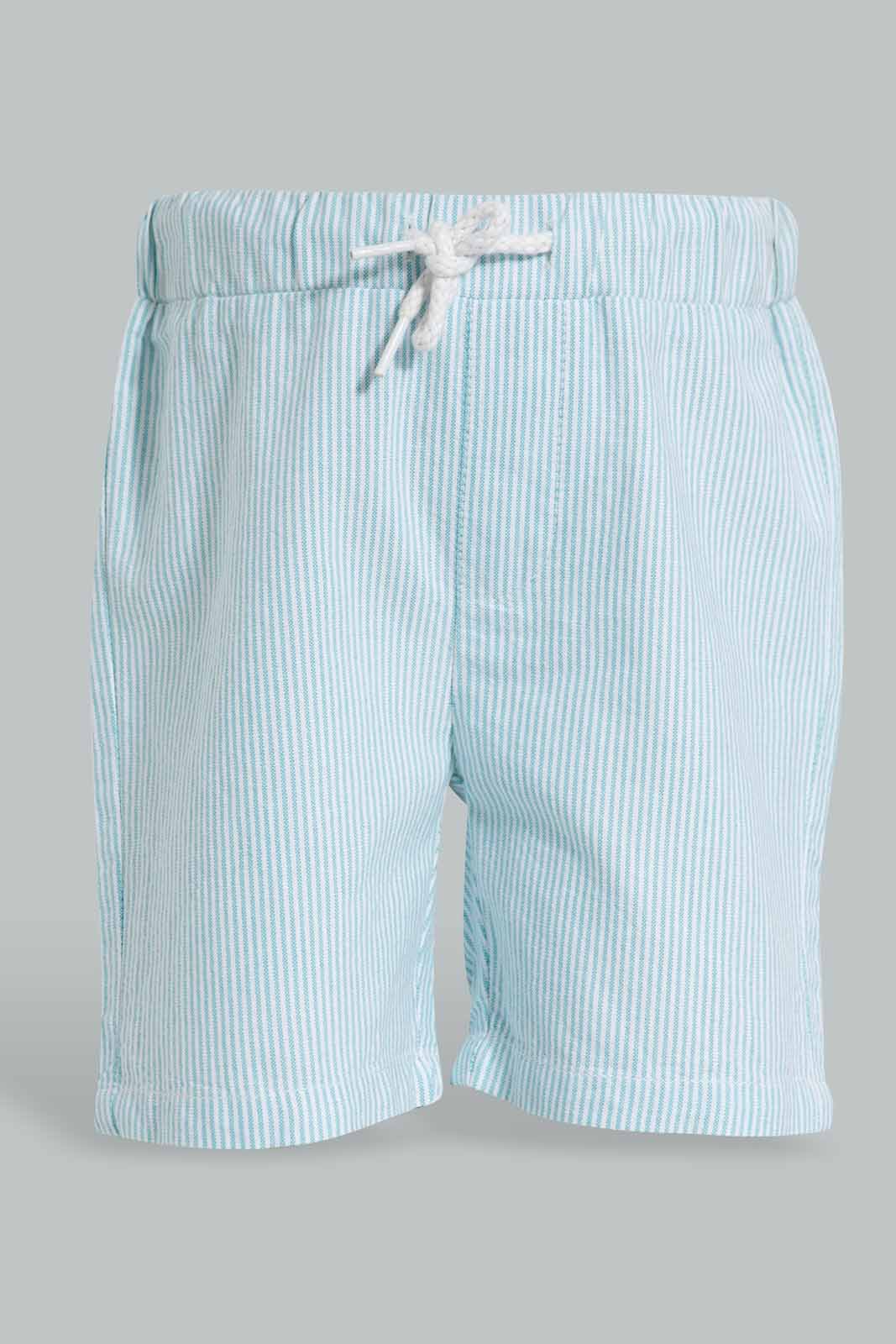 Redtag-Green-Shirts-With-Trouser-Shorts-Set-(2-Pcs-Set)-Category:Sets,-Colour:Green,-Deals:New-In,-EID,-Filter:Infant-Boys-(3-to-24-Mths),-INB-Sets,-New-In-INB-APL,-Non-Sale,-Section:Boys-(0-to-14Yrs),-W22O-Infant-Boys-3 to 24 Months