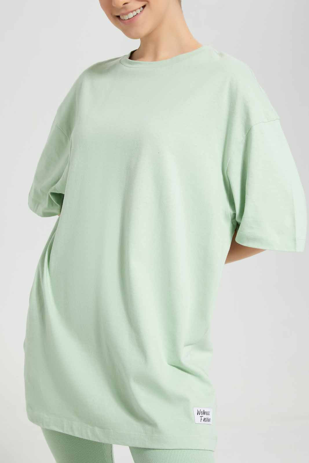 Redtag-Sage-BCI-Oversize-Printed-T-Shirt-Category:T-Shirts,-Colour:Green,-Deals:New-In,-Filter:Women's-Clothing,-New-In-Women,-Non-Sale,-Section:Women,-W22O,-Women-T-Shirts-Women's-