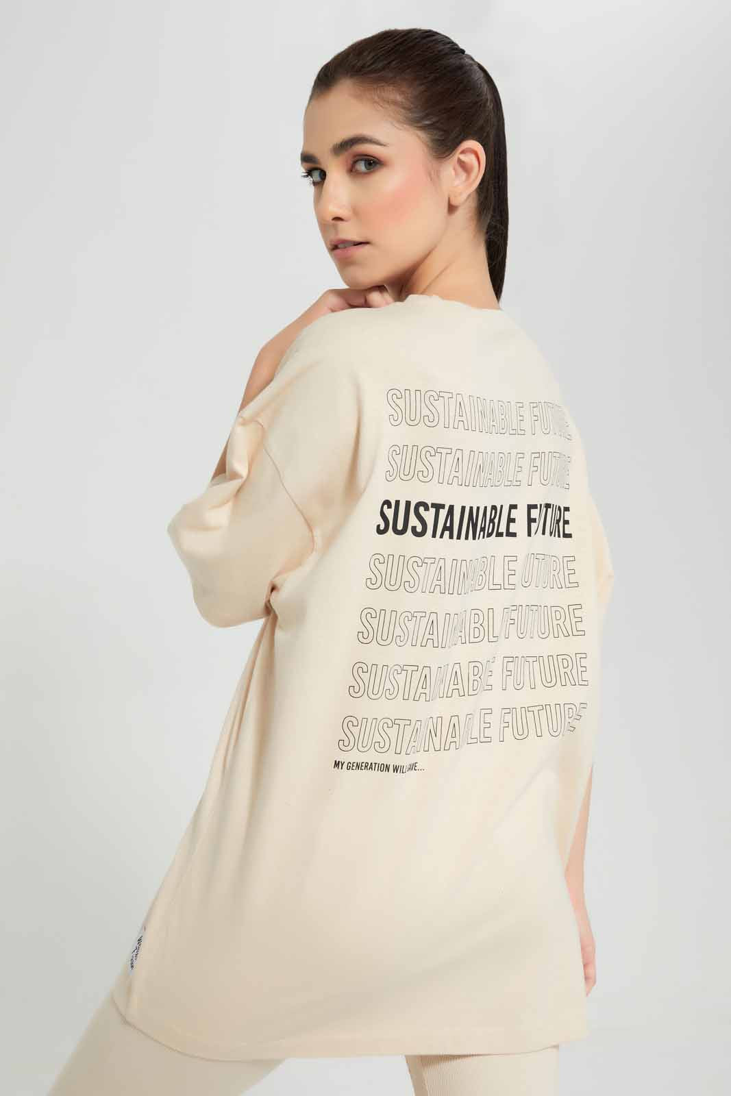 Redtag-Nude-BCI-Oversize-Printed-T-Shirt-Category:T-Shirts,-Colour:Beige,-Deals:New-In,-Filter:Women's-Clothing,-New-In-Women,-Non-Sale,-Section:Women,-W22O,-Women-T-Shirts-Women's-