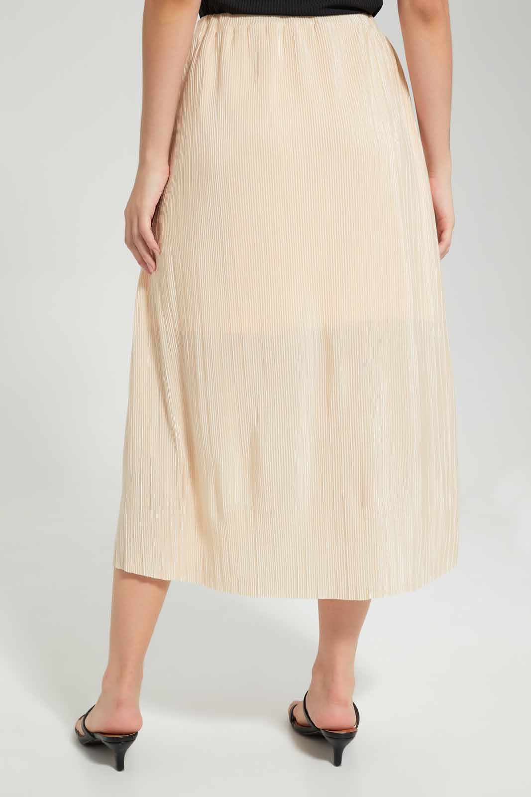 Redtag-Beige-Plisse-Maxi-Skirt-Category:Skirts,-Colour:Beige,-Deals:New-In,-Filter:Women's-Clothing,-New-In-Women-APL,-Non-Sale,-Section:Women,-W22O,-Women-Skirts-Women's-