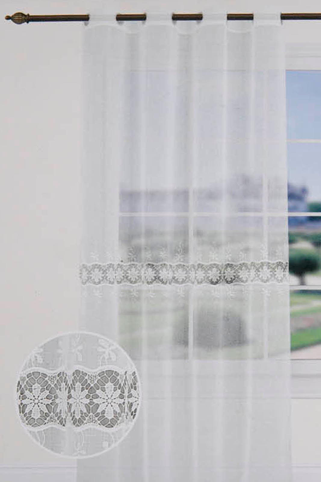 Redtag-Ivory-1-Piece-Lace-Sheer-Curtain-Category:Curtains,-Colour:Ivory,-Deals:New-In,-Filter:Home-Bedroom,-HMW-BED-Curtains,-New-In-HMW-BED,-Non-Sale,-Section:Homewares,-W22O-Home-Bedroom-