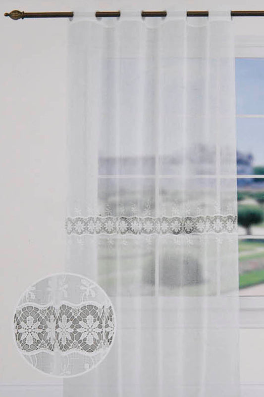 Redtag-Ivory-1-Piece-Lace-Sheer-Curtain-Category:Curtains,-Colour:Ivory,-Deals:New-In,-Filter:Home-Bedroom,-HMW-BED-Curtains,-New-In-HMW-BED,-Non-Sale,-Section:Homewares,-W22O-Home-Bedroom-