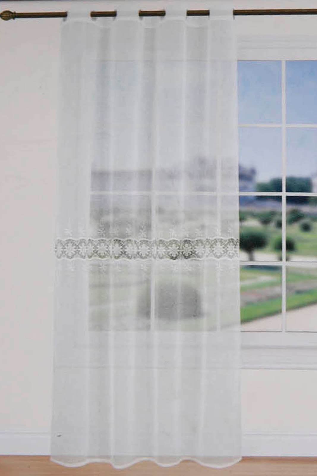 Redtag-Ivory-1-Piece-Lace-Sheer-Curtain-Category:Curtains,-Colour:Ivory,-Deals:New-In,-Filter:Home-Bedroom,-HMW-BED-Curtains,-New-In-HMW-BED,-Non-Sale,-Section:Homewares,-W22O-Home-Bedroom-