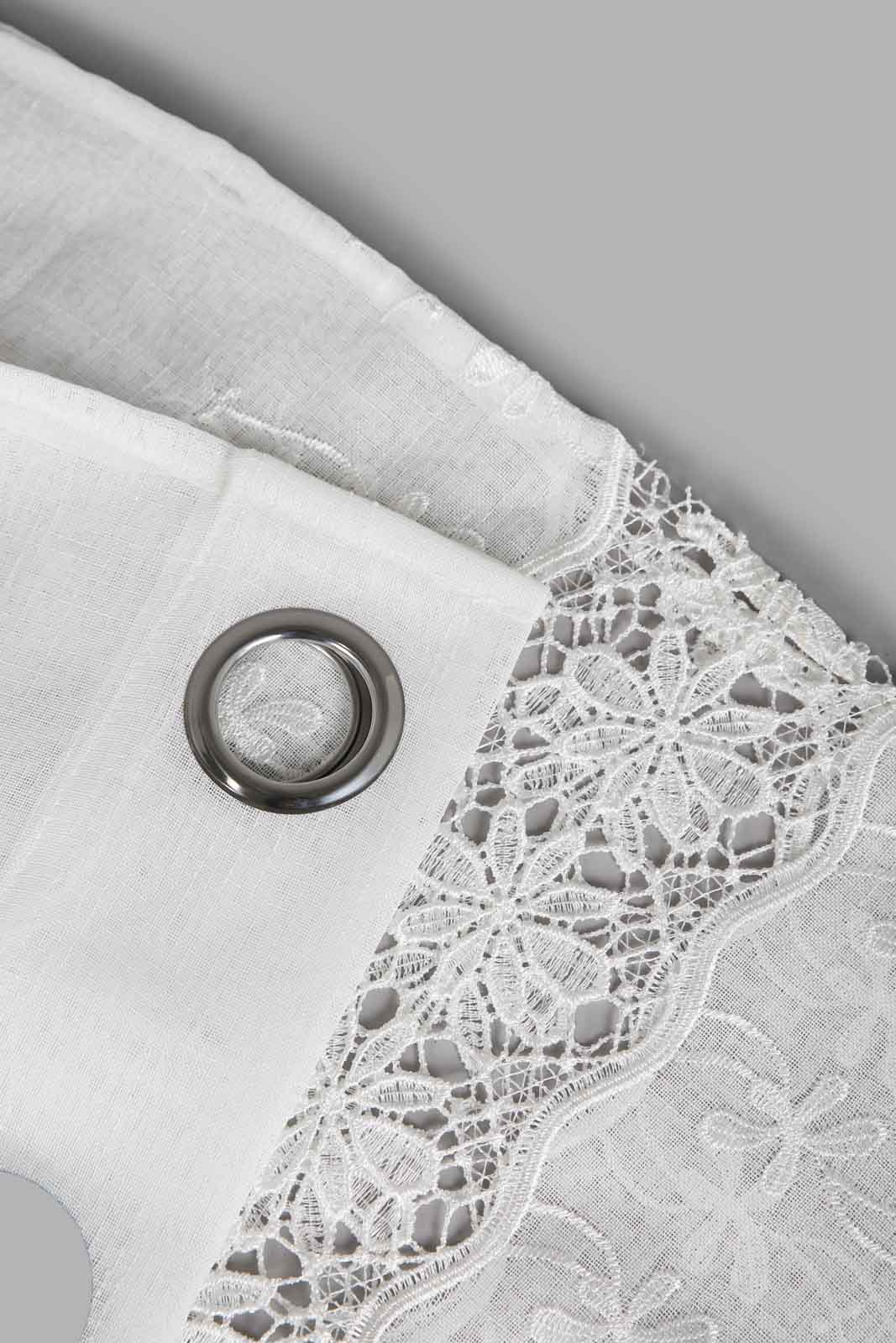 Redtag-Ivory-1-Piece-Lace-Sheer-Curtain-Category:Curtains,-Colour:Ivory,-Deals:New-In,-Filter:Home-Bedroom,-HMW-BED-Curtains,-New-In-HMW-BED,-Non-Sale,-Section:Homewares,-W22O-Home-Bedroom-