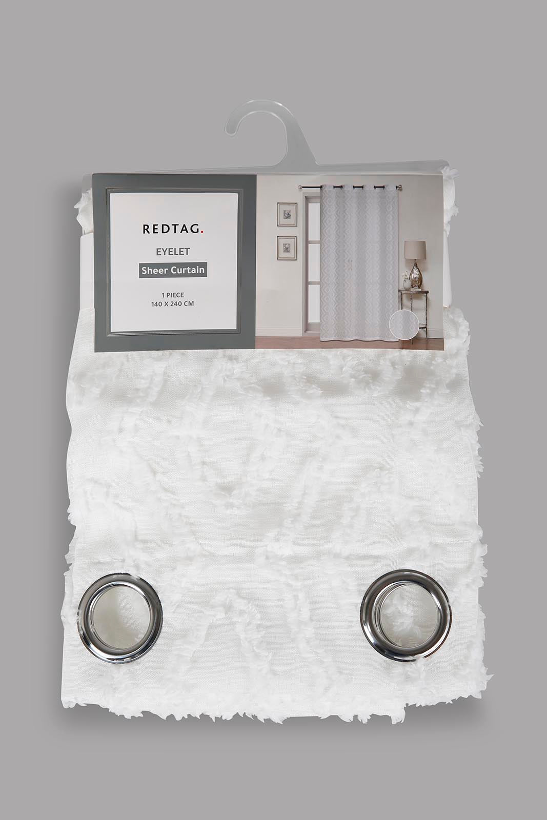 Redtag-Beige-1-Piece-Clipped-Sheer-Curtain-Category:Curtains,-Colour:Beige,-Deals:New-In,-Filter:Home-Bedroom,-HMW-BED-Curtains,-New-In-HMW-BED,-Non-Sale,-Section:Homewares,-W22O-Home-Bedroom-