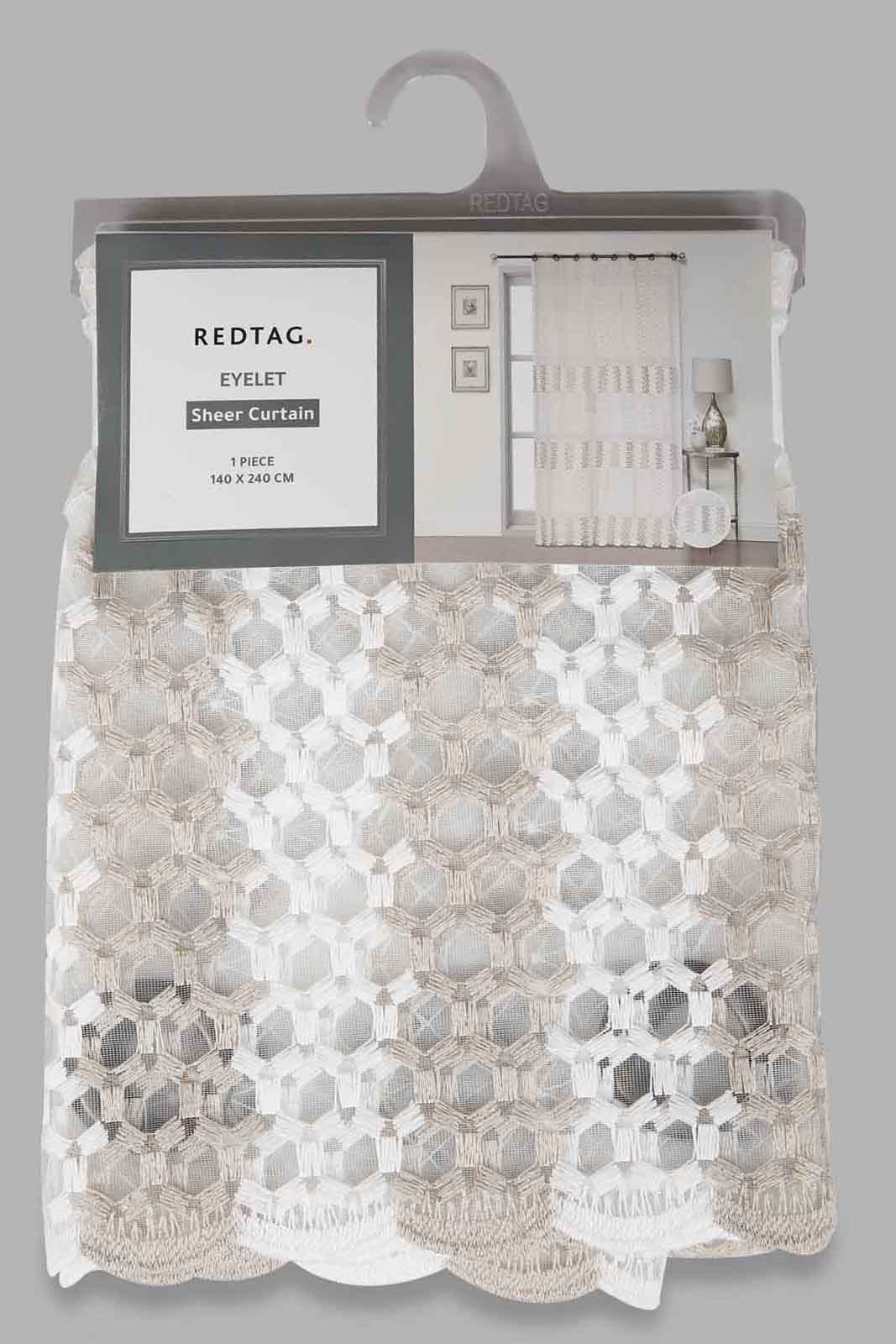 Redtag-Beige-1-Piece-Sheer-Curtain-Category:Curtains,-Colour:Beige,-Deals:New-In,-Filter:Home-Bedroom,-HMW-BED-Curtains,-New-In-HMW-BED,-Non-Sale,-Section:Homewares,-W22O-Home-Bedroom-