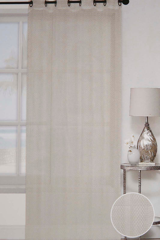 Redtag-Beige-1-Piece-Sheer-Curtain-Category:Curtains,-Colour:Beige,-Deals:New-In,-Filter:Home-Bedroom,-HMW-BED-Curtains,-New-In-HMW-BED,-Non-Sale,-Section:Homewares,-W22O-Home-Bedroom-