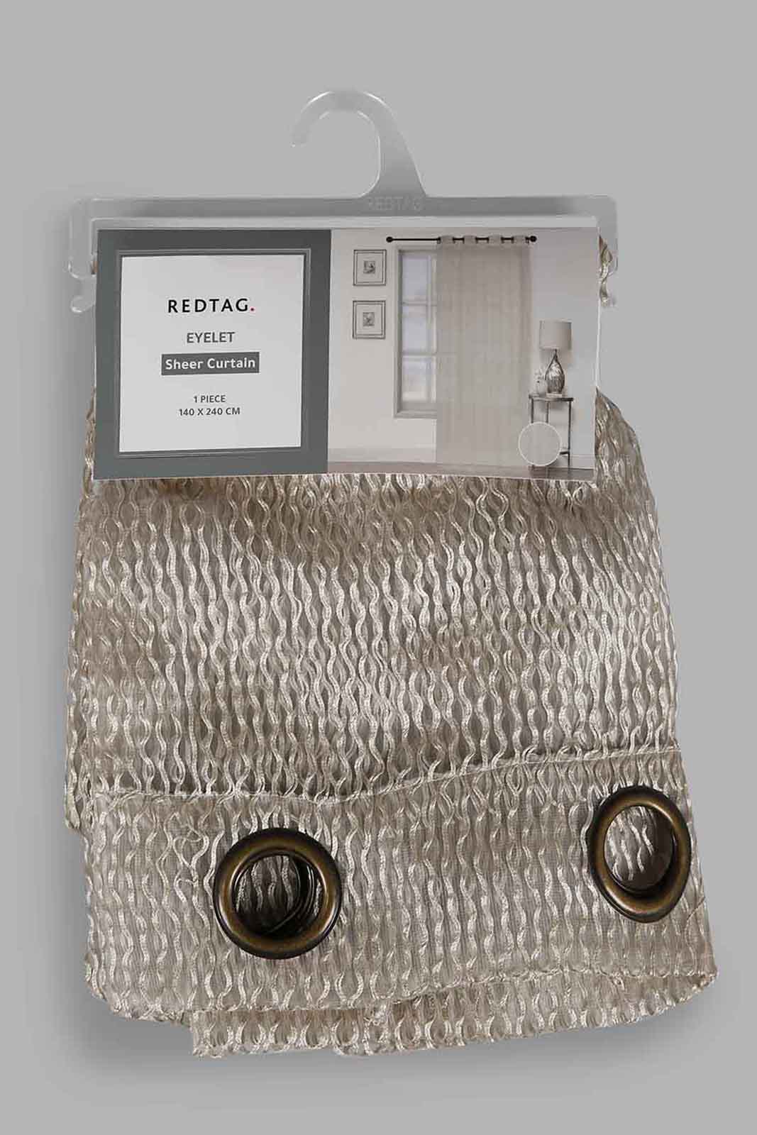 Redtag-Beige-1-Piece-Sheer-Curtain-Category:Curtains,-Colour:Beige,-Deals:New-In,-Filter:Home-Bedroom,-HMW-BED-Curtains,-New-In-HMW-BED,-Non-Sale,-Section:Homewares,-W22O-Home-Bedroom-