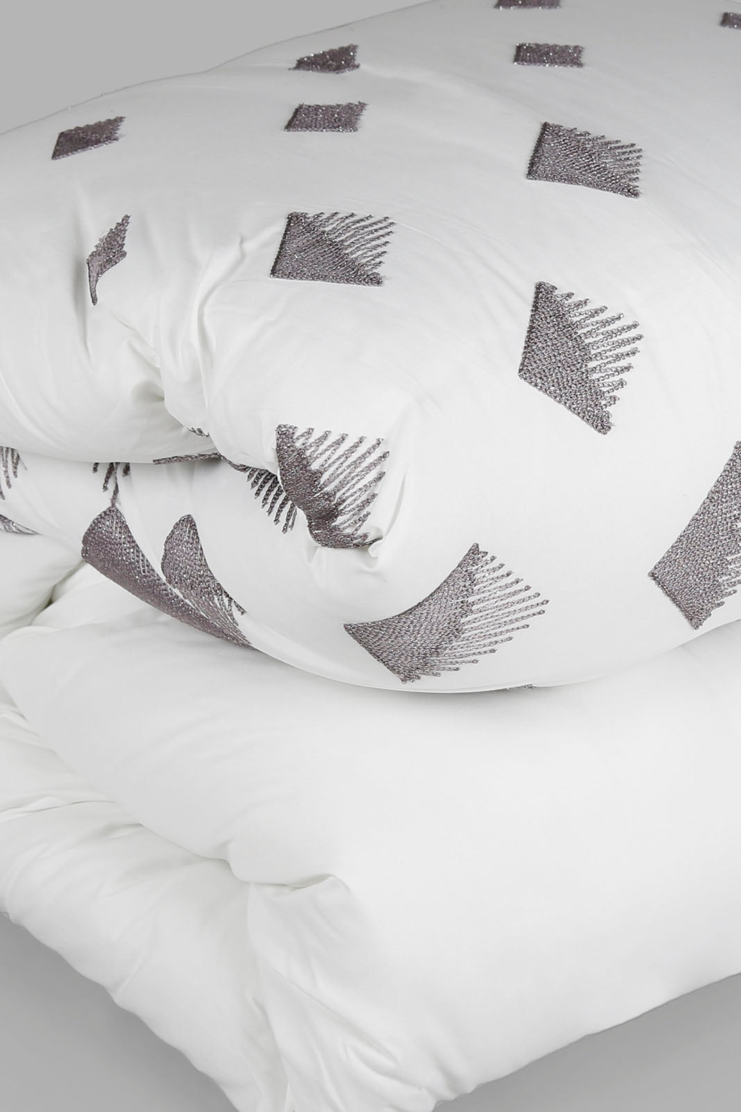 Redtag-Grey-7-Piece-Geometric-Embroidery-Comforter-Set-(King-Size)-Category:Comforters,-Colour:Grey,-Deals:New-In,-Filter:Home-Bedroom,-HMW-BED-Comforters,-New-In-HMW-BED,-Non-Sale,-Section:Homewares,-W22A-Home-Bedroom-
