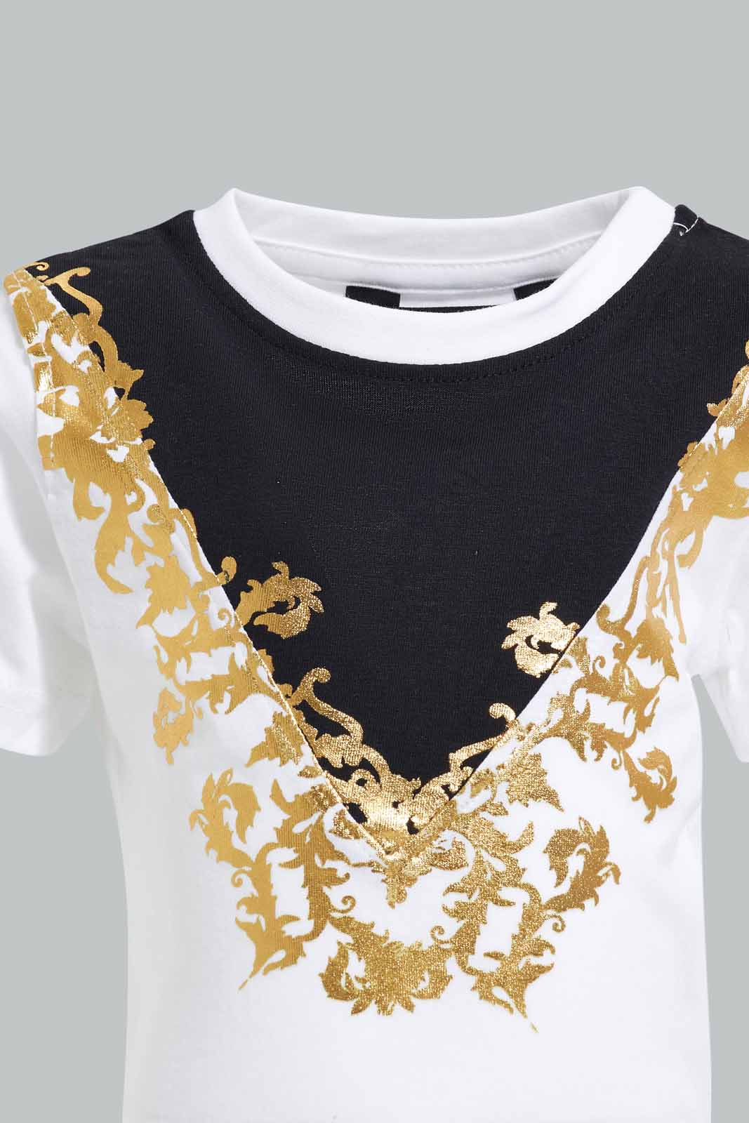 Redtag-White-And-Black-Foil-Printed-Set-(-2-Pcs-Set-)-Category:Sets,-Colour:White,-Deals:New-In,-Filter:Infant-Boys-(3-to-24-Mths),-INB-Sets,-New-In-INB-APL,-Non-Sale,-Section:Boys-(0-to-14Yrs),-W22O-Infant-Boys-3 to 24 Months