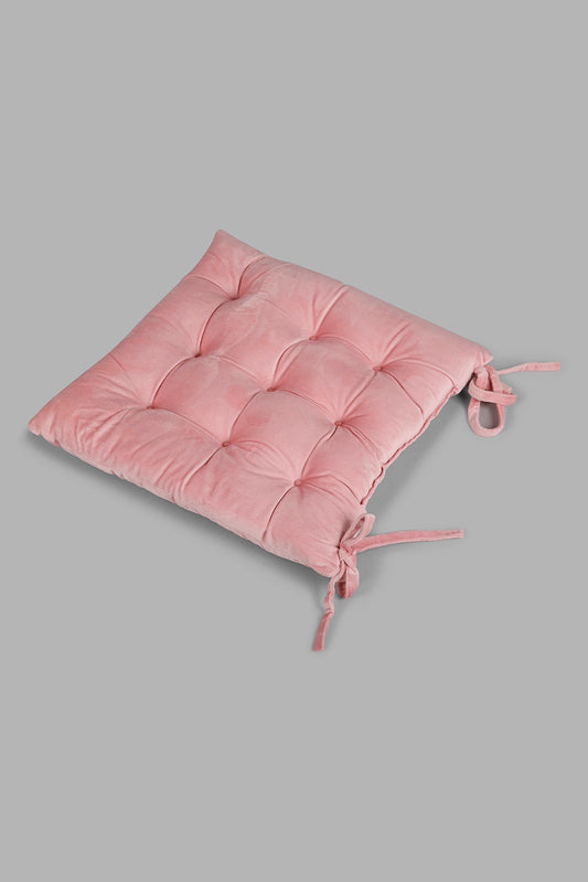 Redtag-Pink-Velvet-Chair-Pad-Category:Cushions,-Colour:Pink,-Deals:New-In,-Filter:Home-Bedroom,-HMW-BED-Cushions,-New-In-HMW-BED,-Non-Sale,-Section:Homewares,-W22A-Home-Bedroom-