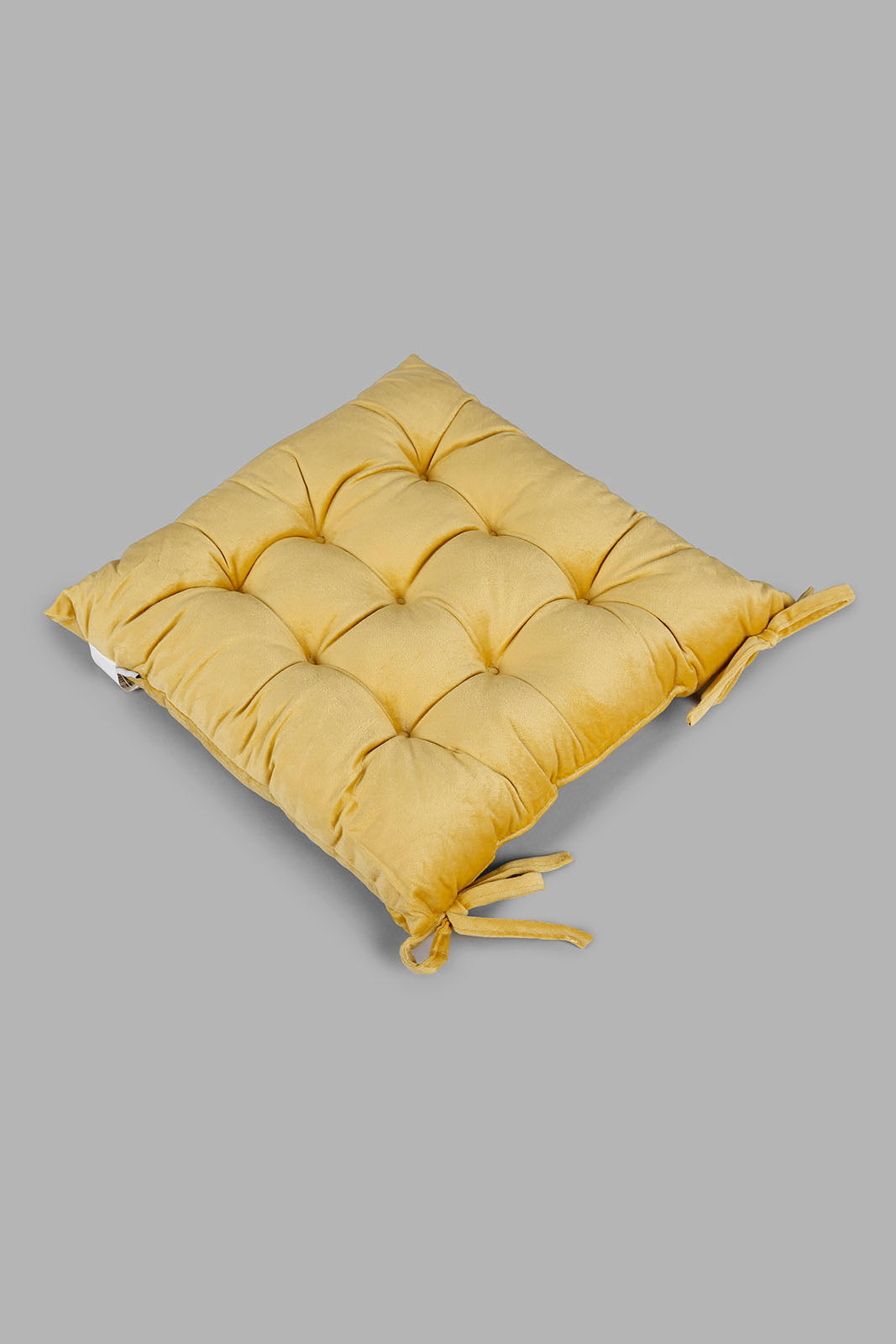 Redtag-Yellow-Velvet-Chair-Pad-Category:Cushions,-Colour:Yellow,-Deals:New-In,-Filter:Home-Bedroom,-HMW-BED-Cushions,-New-In-HMW-BED,-Non-Sale,-Section:Homewares,-W22A-Home-Bedroom-