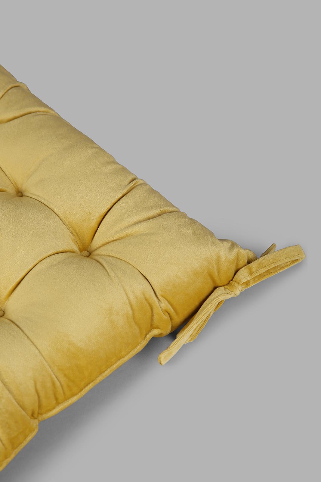 Redtag-Yellow-Velvet-Chair-Pad-Category:Cushions,-Colour:Yellow,-Deals:New-In,-Filter:Home-Bedroom,-HMW-BED-Cushions,-New-In-HMW-BED,-Non-Sale,-Section:Homewares,-W22A-Home-Bedroom-