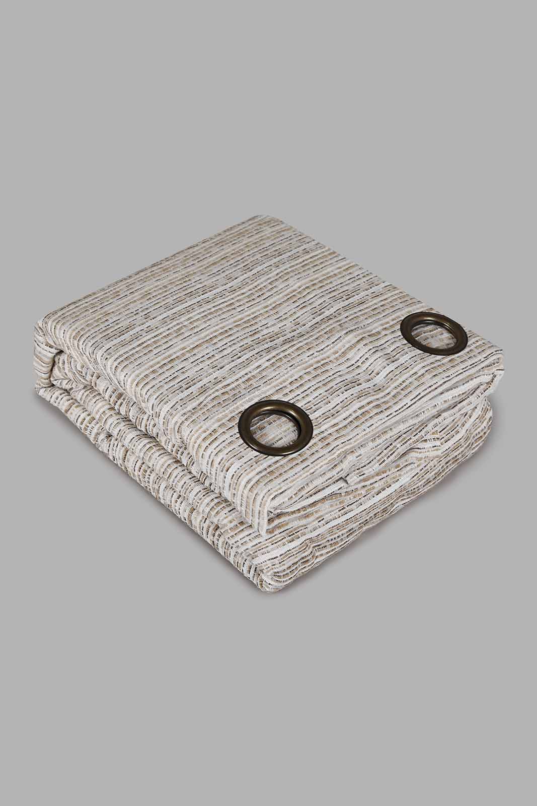 Redtag-Beige-2-Piece-Stripe-Jacquard-Curtain-Without-Lining-Category:Curtains,-Colour:Beige,-Deals:New-In,-Filter:Home-Bedroom,-HMW-BED-Curtains,-New-In-HMW-BED,-Non-Sale,-Section:Homewares,-W22A-Home-Bedroom-