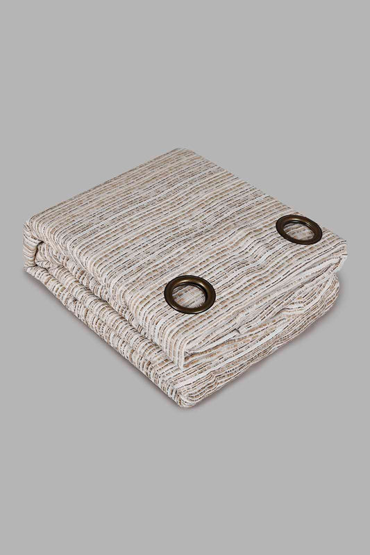 Redtag-Beige-2-Piece-Stripe-Jacquard-Curtain-Without-Lining-Category:Curtains,-Colour:Beige,-Deals:New-In,-Filter:Home-Bedroom,-HMW-BED-Curtains,-New-In-HMW-BED,-Non-Sale,-Section:Homewares,-W22A-Home-Bedroom-