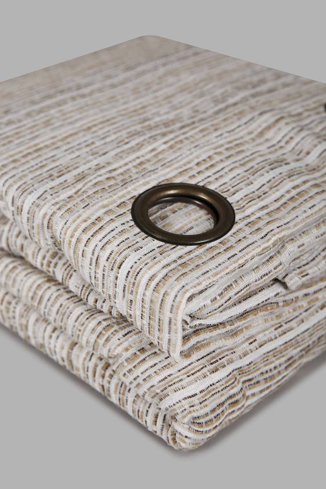 Redtag-Beige-2-Piece-Stripe-Jacquard-Curtain-Without-Lining-Category:Curtains,-Colour:Beige,-Deals:New-In,-Filter:Home-Bedroom,-HMW-BED-Curtains,-New-In-HMW-BED,-Non-Sale,-Section:Homewares,-W22A-Home-Bedroom-