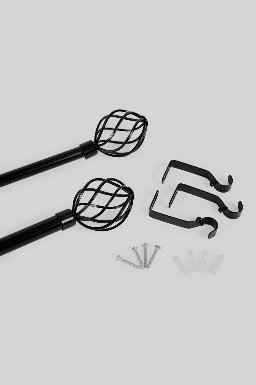 Redtag-Black-Extendable-Curtain-Rod-With-Finials-(Single)-Category:Curtain-Rods,-Colour:Black,-Deals:New-In,-Filter:Home-Bedroom,-HMW-BED-Bedroom-Accessories,-New-In-HMW-BED,-Non-Sale,-Section:Homewares,-W22A-Home-Bedroom-
