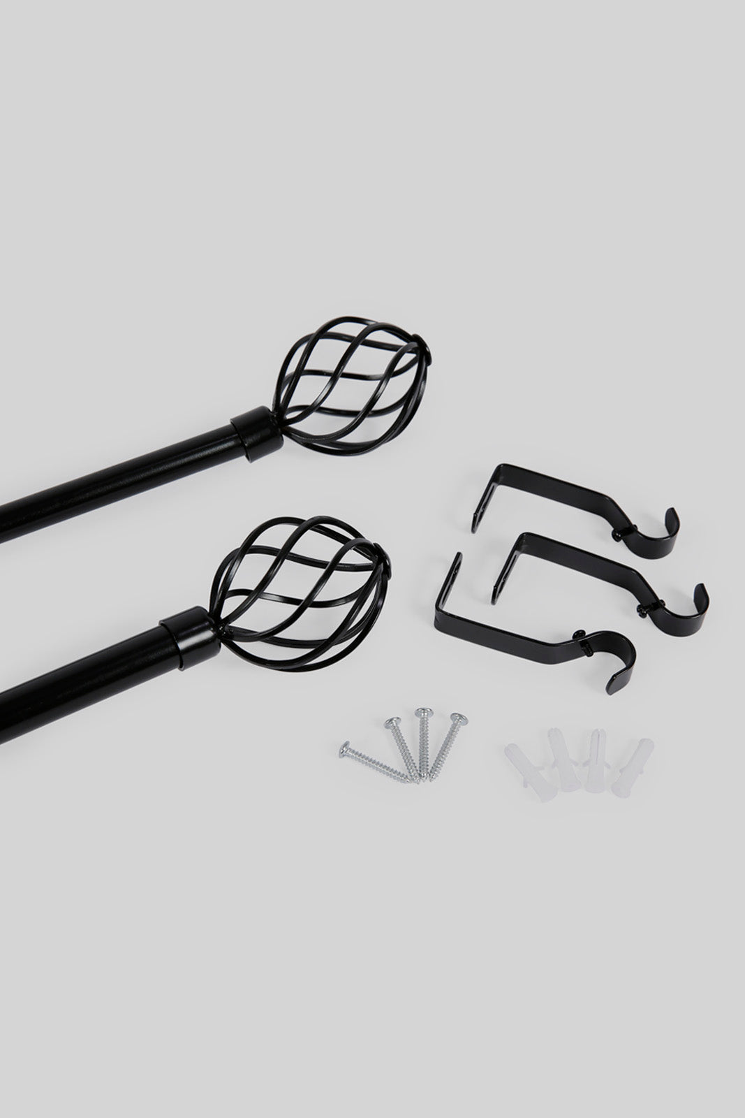 Redtag-Black-Extendable-Curtain-Rod-With-Finials-(Single)-Category:Curtain-Rods,-Colour:Black,-Deals:New-In,-Filter:Home-Bedroom,-HMW-BED-Bedroom-Accessories,-New-In-HMW-BED,-Non-Sale,-Section:Homewares,-W22A-Home-Bedroom-
