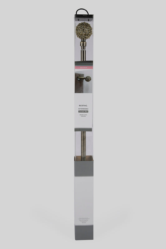 Redtag-Bronze-Extendable-Curtain-Rod-With-Cut-Work-Finials-(Single)-Category:Curtain-Rods,-Colour:Bronze,-Deals:New-In,-Filter:Home-Bedroom,-HMW-BED-Bedroom-Accessories,-New-In-HMW-BED,-Non-Sale,-Section:Homewares,-W22A-Home-Bedroom-