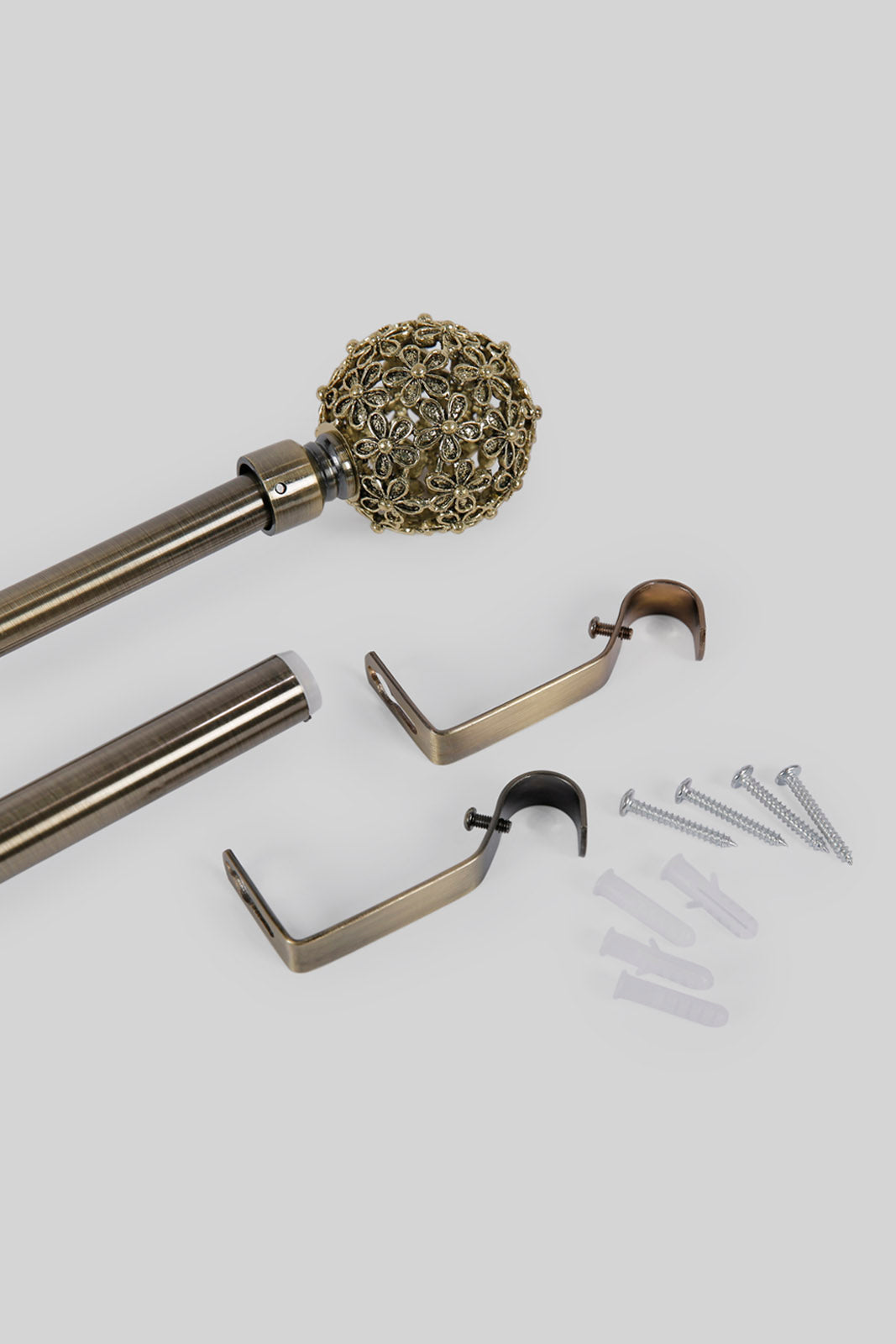 Redtag-Bronze-Extendable-Curtain-Rod-With-Cut-Work-Finials-(Single)-Category:Curtain-Rods,-Colour:Bronze,-Deals:New-In,-Filter:Home-Bedroom,-HMW-BED-Bedroom-Accessories,-New-In-HMW-BED,-Non-Sale,-Section:Homewares,-W22A-Home-Bedroom-
