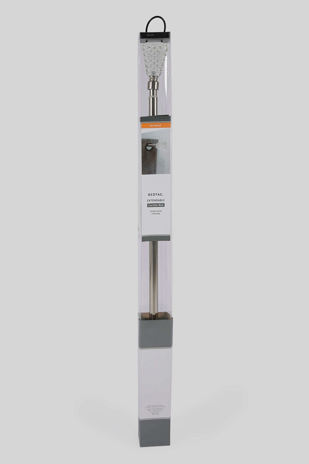Redtag-Silver-Extendable-Curtain-Rod-With-Crystal-Finials-(Single)-Category:Curtain-Rods,-Colour:Silver,-Deals:New-In,-Filter:Home-Bedroom,-HMW-BED-Bedroom-Accessories,-New-In-HMW-BED,-Non-Sale,-Section:Homewares,-W22A-Home-Bedroom-