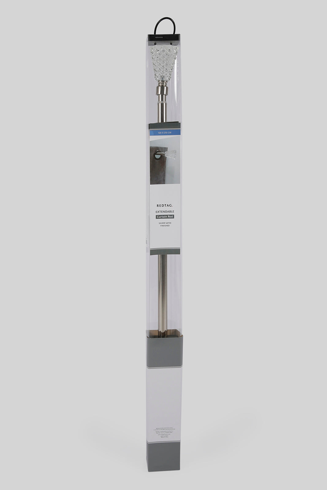 Redtag-Silver-Extendable-Curtain-Rod-With-Crystal-Finials-(Single)-Category:Curtain-Rods,-Colour:Silver,-Deals:New-In,-Filter:Home-Bedroom,-HMW-BED-Bedroom-Accessories,-New-In-HMW-BED,-Non-Sale,-Section:Homewares,-W22A-Home-Bedroom-