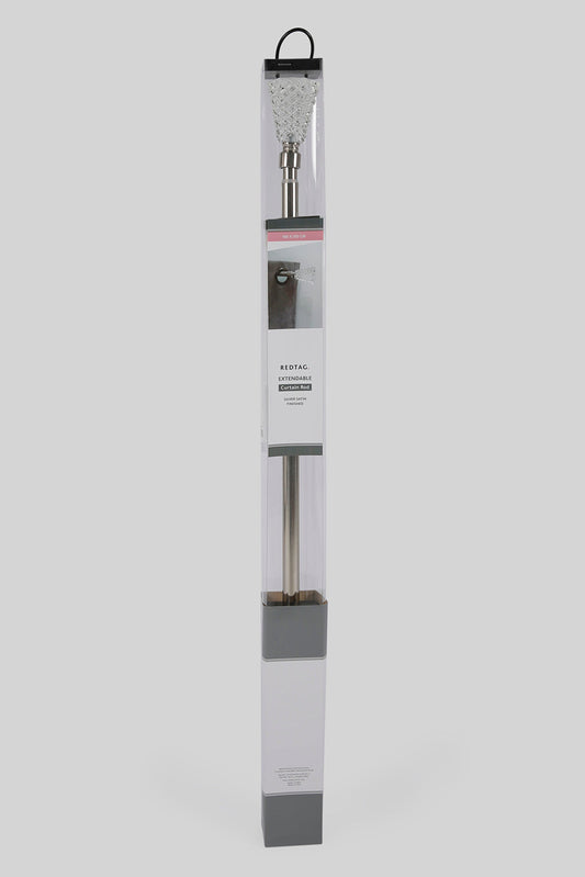 Redtag-Silver-Extendable-Curtain-Rod-With-Crystal-Finials-(Single)-Category:Curtain-Rods,-Colour:Silver,-Deals:New-In,-Filter:Home-Bedroom,-HMW-BED-Bedroom-Accessories,-New-In-HMW-BED,-Non-Sale,-Section:Homewares,-W22A-Home-Bedroom-
