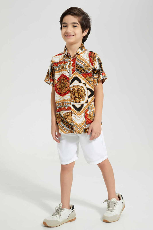 Redtag-Blue-AOP-SS-Viscose-Shirt-BOY-Shirts,-Category:Shirts,-Colour:White,-Deals:New-In,-EID,-Filter:Boys-(2-to-8-Yrs),-New-In-BOY-APL,-Non-Sale,-Section:Boys-(0-to-14Yrs),-W22O-Boys-2 to 8 Years