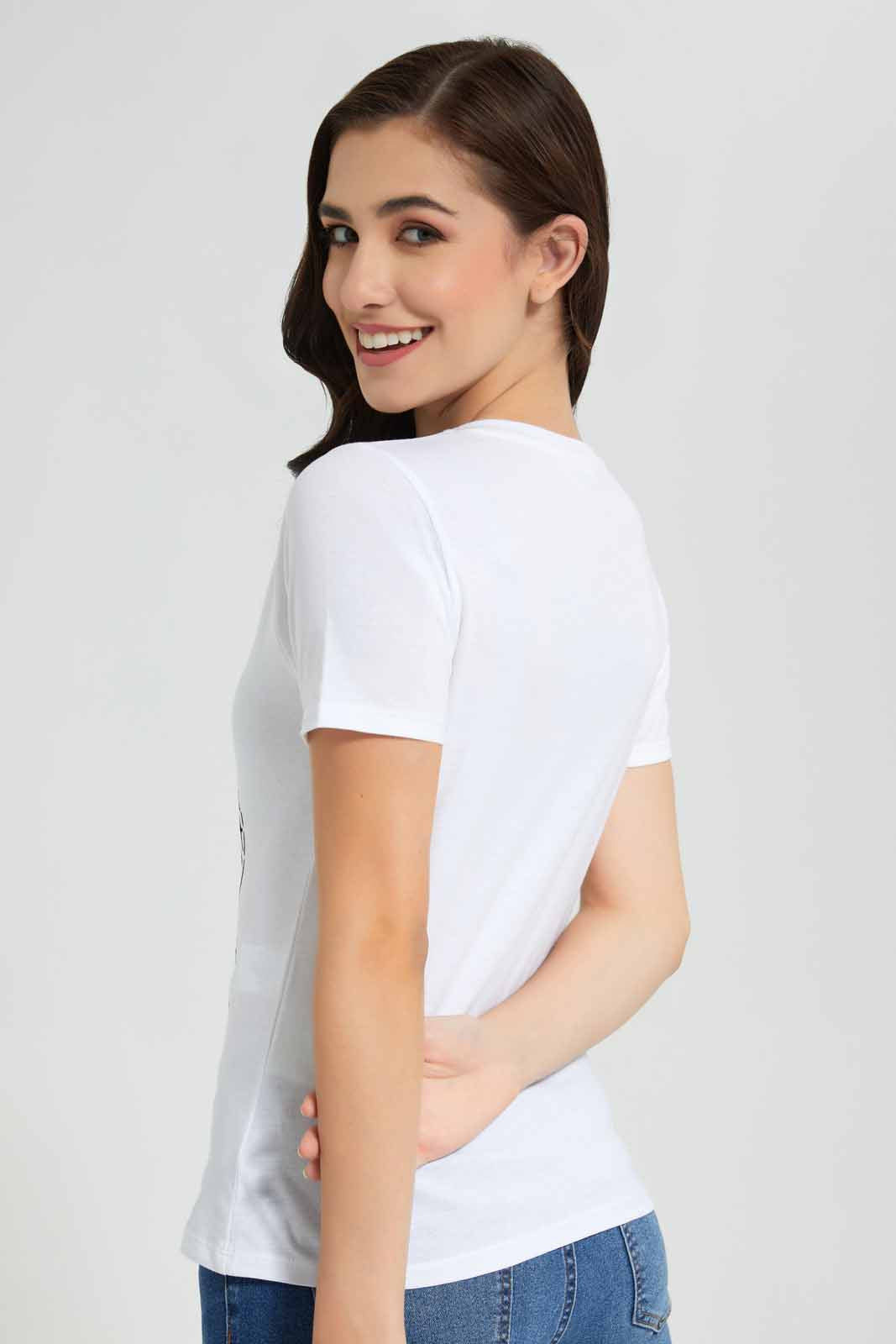 Redtag-Nude-Fabulous-Embelisshed-T-Shirt-Category:T-Shirts,-Colour:Ecru,-Deals:New-In,-Filter:Women's-Clothing,-New-In-Women-APL,-Non-Sale,-Section:Women,-TBL,-W22O,-Women-T-Shirts-Women's-