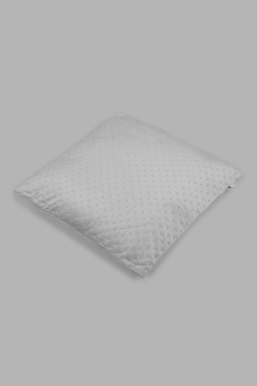 Redtag-Grey-Dotted-Plain-Velvet-Cushion-Category:Cushions,-Colour:Grey,-Deals:New-In,-Filter:Home-Bedroom,-HMW-BED-Cushions,-New-In-HMW-BED,-Non-Sale,-Section:Homewares,-W22A-Home-Bedroom-