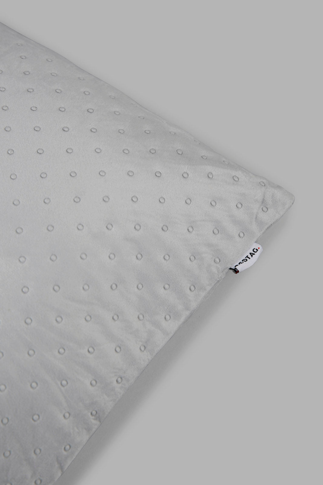 Redtag-Grey-Dotted-Plain-Velvet-Cushion-Category:Cushions,-Colour:Grey,-Deals:New-In,-Filter:Home-Bedroom,-HMW-BED-Cushions,-New-In-HMW-BED,-Non-Sale,-Section:Homewares,-W22A-Home-Bedroom-