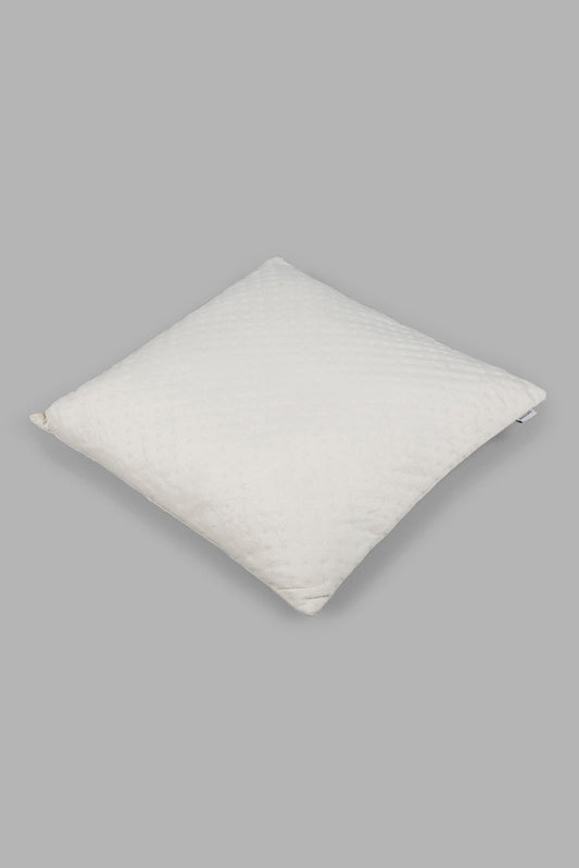 Redtag-Ivory-Dotted-Plain-Velvet-Cushion-Category:Cushions,-Colour:Ivory,-Deals:New-In,-Filter:Home-Bedroom,-HMW-BED-Cushions,-New-In-HMW-BED,-Non-Sale,-Section:Homewares,-W22A-Home-Bedroom-