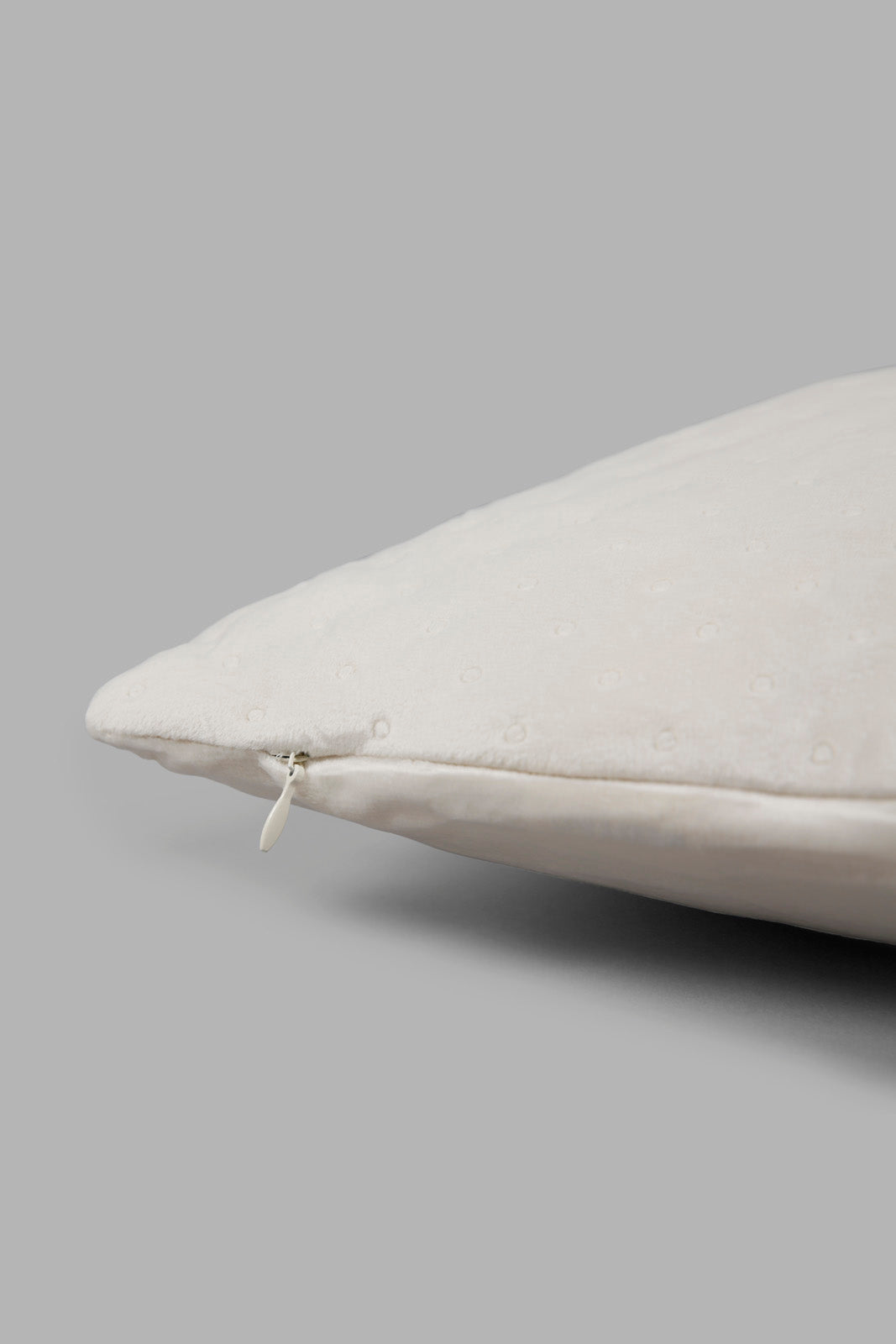 Redtag-Ivory-Dotted-Plain-Velvet-Cushion-Category:Cushions,-Colour:Ivory,-Deals:New-In,-Filter:Home-Bedroom,-HMW-BED-Cushions,-New-In-HMW-BED,-Non-Sale,-Section:Homewares,-W22A-Home-Bedroom-