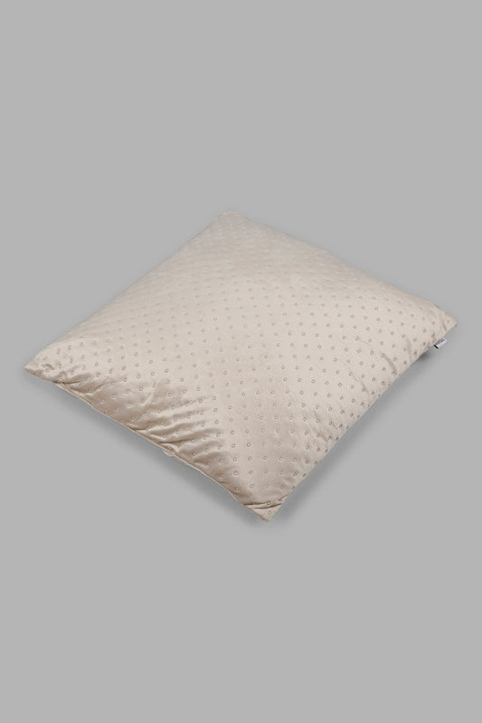 Redtag-Beige-Dotted-Plain-Velvet-Cushion-Category:Cushions,-Colour:Beige,-Deals:New-In,-Filter:Home-Bedroom,-HMW-BED-Cushions,-New-In-HMW-BED,-Non-Sale,-Section:Homewares,-W22A-Home-Bedroom-