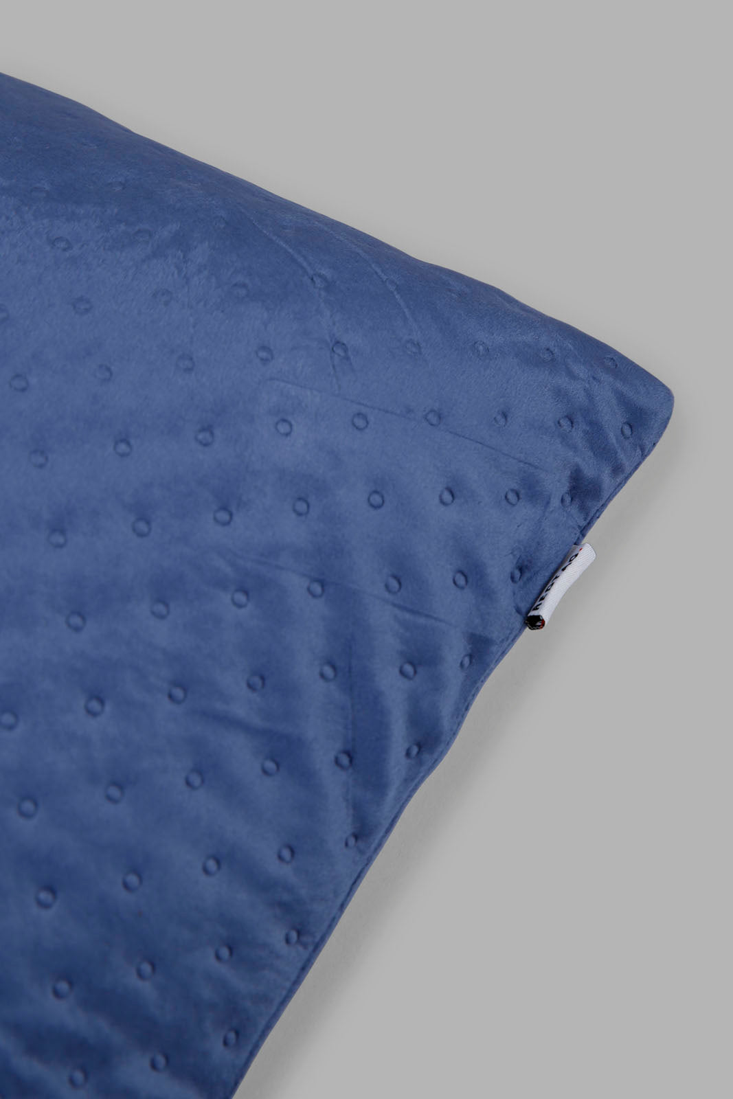 Redtag-Blue-Dotted-Plain-Velvet-Cushion-Category:Cushions,-Colour:Blue,-Deals:New-In,-Filter:Home-Bedroom,-HMW-BED-Cushions,-New-In-HMW-BED,-Non-Sale,-Section:Homewares,-W22A-Home-Bedroom-