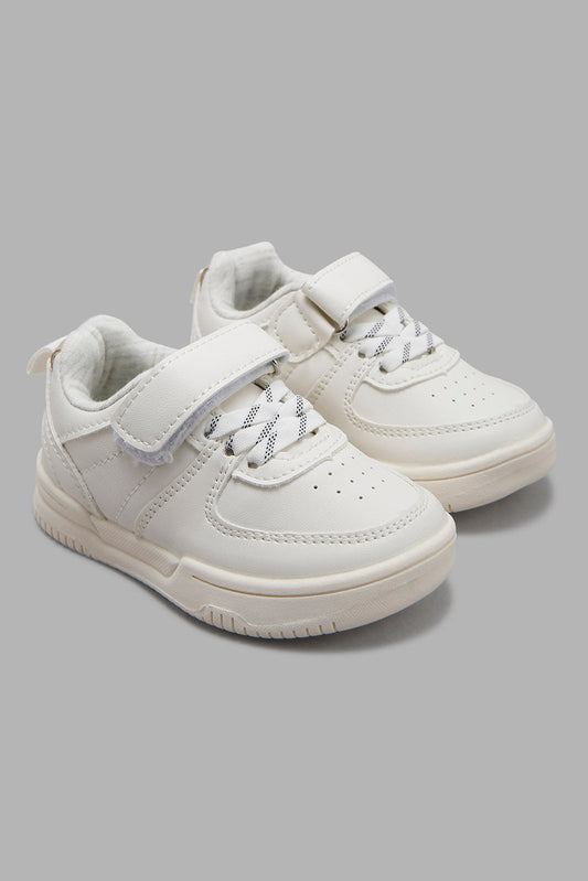 Redtag-White-Velcro-Strap-Sneakers-Category:Shoes,-Colour:White,-Deals:New-In,-Filter:Boys-Footwear-(1-to-3-Yrs),-INB-Shoes,-NDAY,-New-In-INB-FOO,-Non-Sale,-Section:Boys-(0-to-14Yrs),-W22B-Infant-Boys-1 to 3 Years