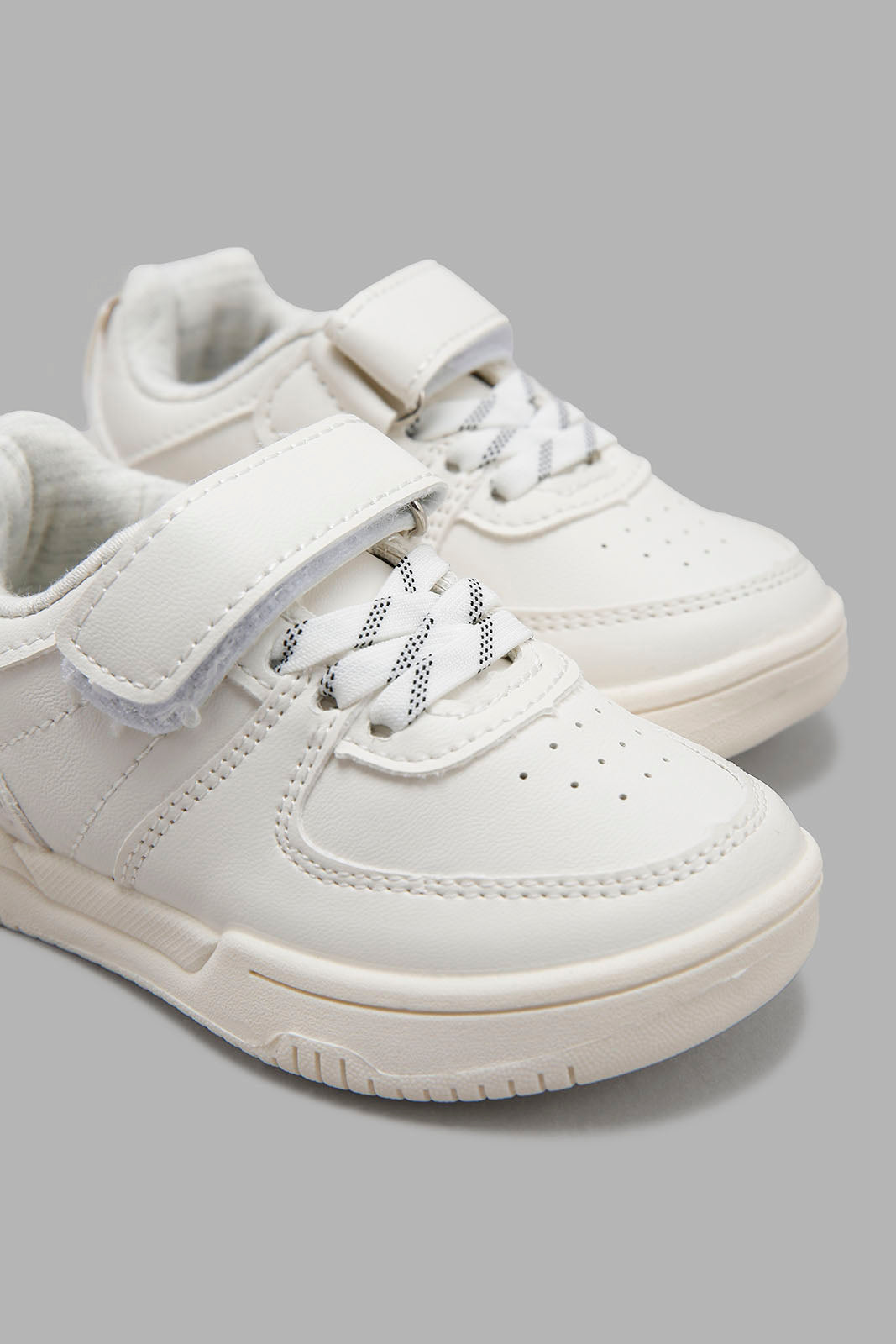 Redtag-White-Velcro-Strap-Sneakers-Category:Shoes,-Colour:White,-Deals:New-In,-Filter:Boys-Footwear-(1-to-3-Yrs),-INB-Shoes,-NDAY,-New-In-INB-FOO,-Non-Sale,-Section:Boys-(0-to-14Yrs),-W22B-Infant-Boys-1 to 3 Years