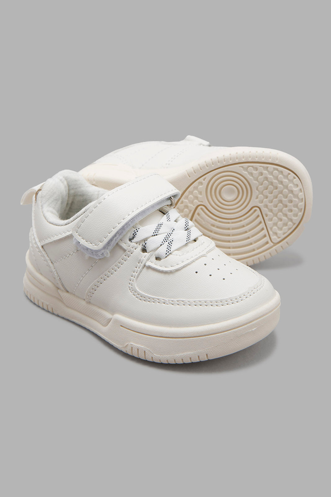Redtag-White-Velcro-Strap-Sneakers-Category:Shoes,-Colour:White,-Deals:New-In,-Filter:Boys-Footwear-(1-to-3-Yrs),-INB-Shoes,-NDAY,-New-In-INB-FOO,-Non-Sale,-Section:Boys-(0-to-14Yrs),-W22B-Infant-Boys-1 to 3 Years